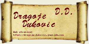 Dragoje Duković vizit kartica